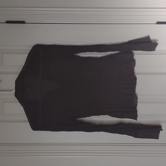 Pristine Allison Taylor brown crinkle blouse size small! - Picture 2 of 6